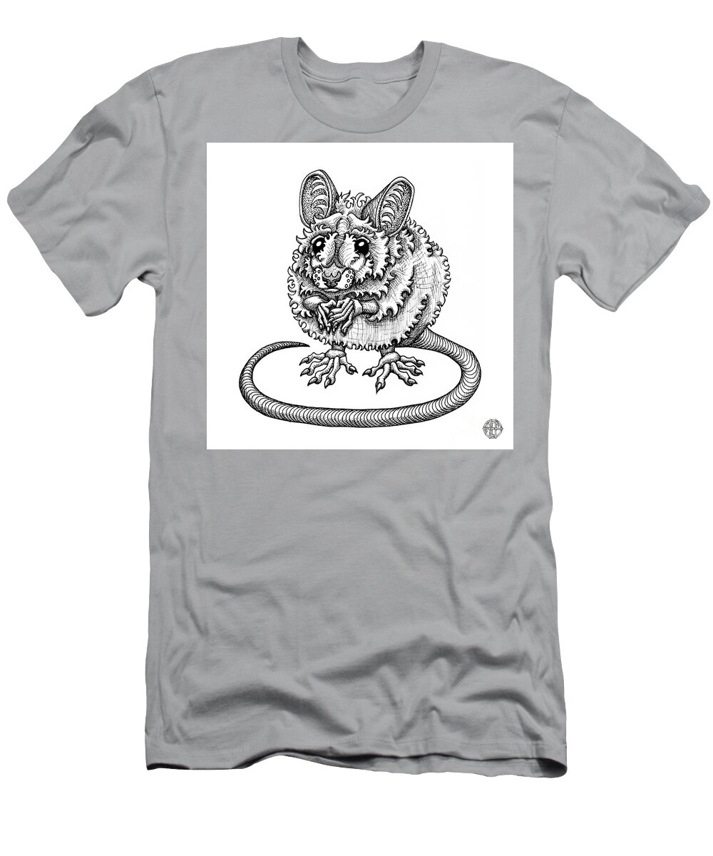 Animal Portrait T-Shirt featuring the drawing Meadow Jumping Mouse by Amy E Fraser