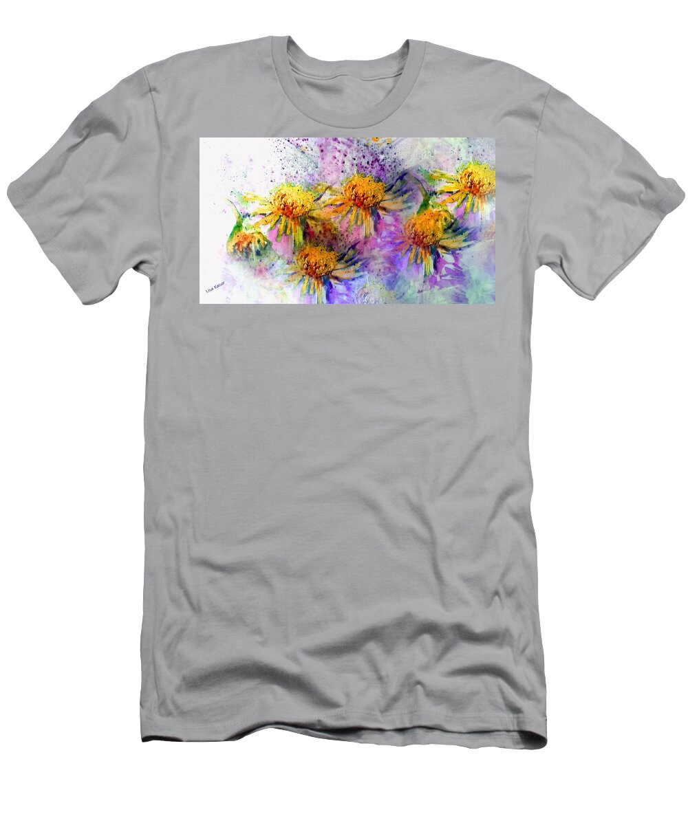 Flowers T-Shirt featuring the painting Messy Watercolor Flowers by Lisa Kaiser