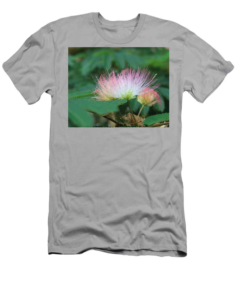 Macro T-Shirt featuring the photograph Mimosa Tree in Bloom by Christopher Lotito