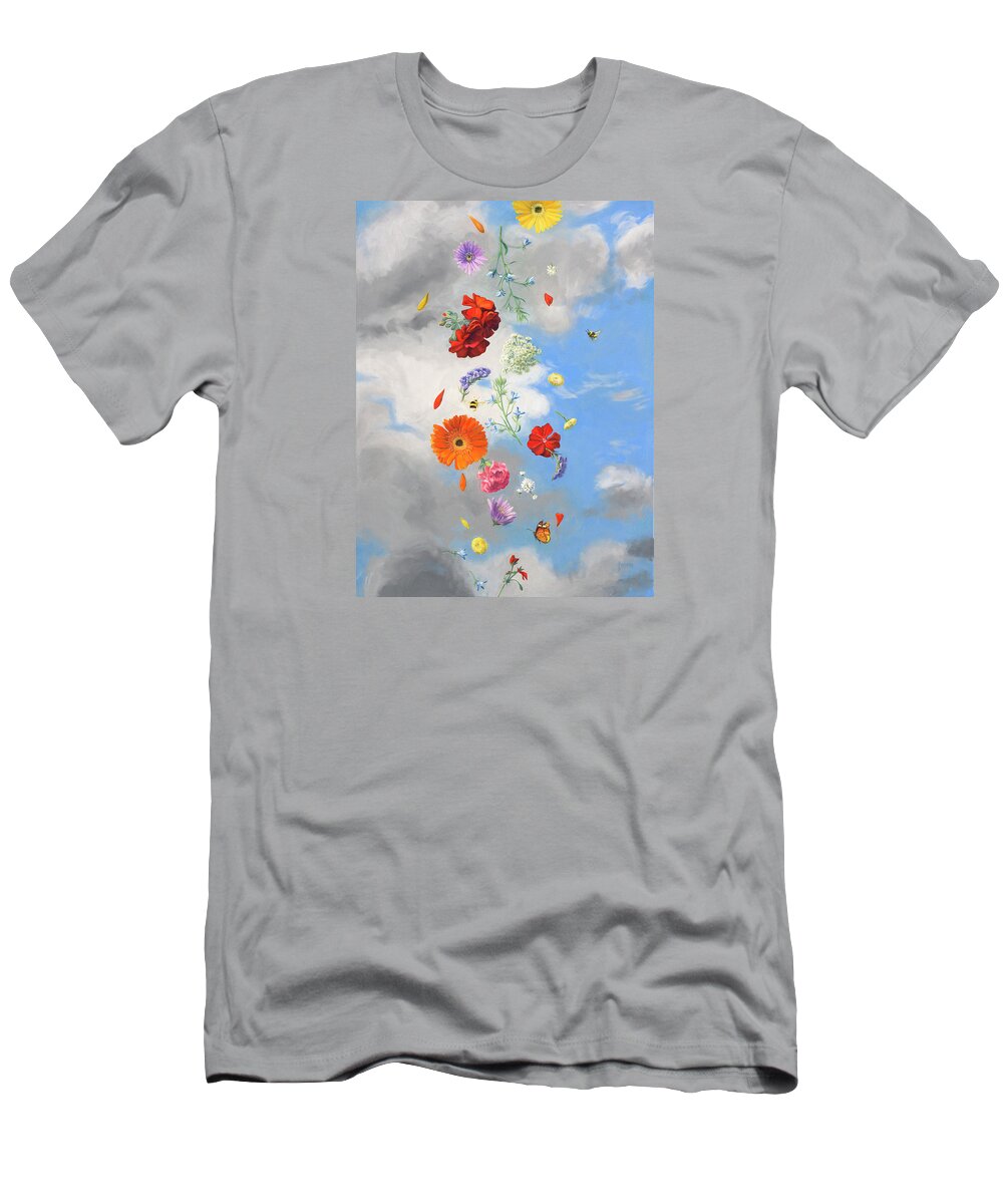 Flowers T-Shirt featuring the painting Miracle by K Thompson Paul
