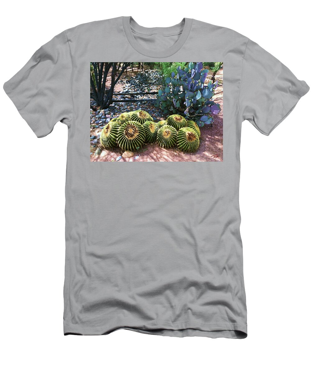 Miraval-arizona T-Shirt featuring the photograph Miraval Cactus by Tom Johnson