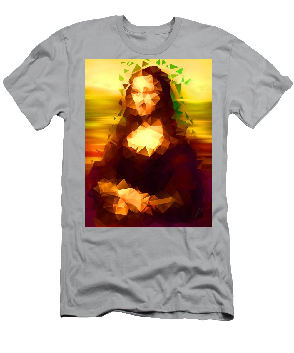 Monalisa T-Shirt featuring the painting Mona by Vart Studio