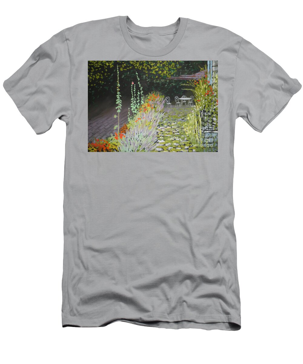 Pastels T-Shirt featuring the pastel Monet's Neighbour by Rae Smith PAC