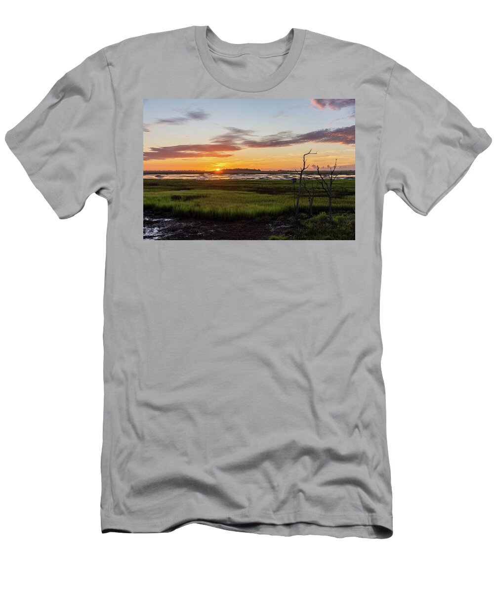 Sunrise T-Shirt featuring the photograph Murrells Inlet Sunrise - August 4 2019 by D K Wall
