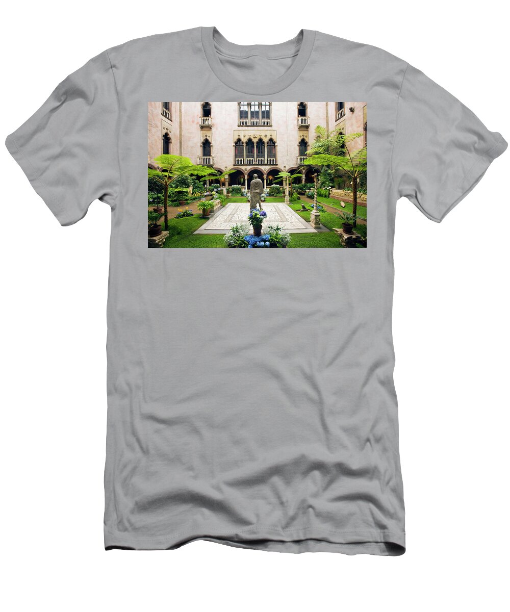 Estock T-Shirt featuring the digital art Museum Courtyard by Massimo Borchi