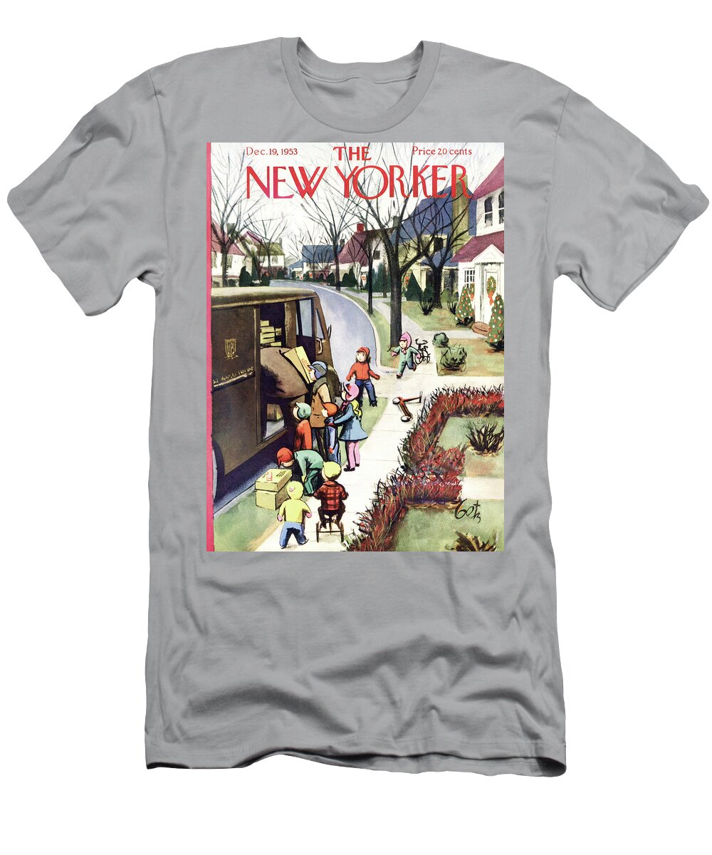 Ups T-Shirt featuring the painting New Yorker December 19, 1953 by Arthur Getz