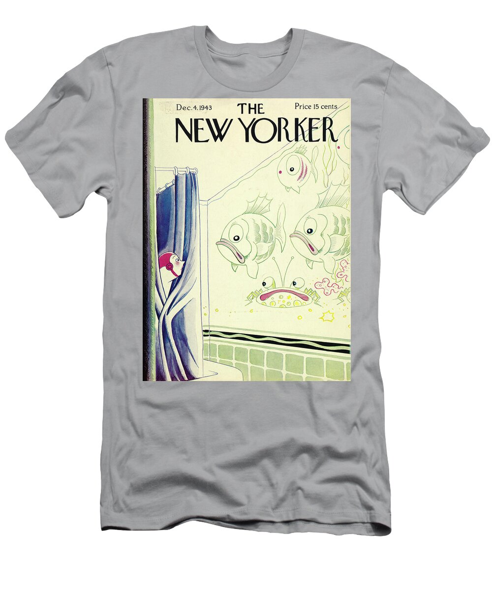 Bathing T-Shirt featuring the painting New Yorker December 4, 1943 by Rea Irvin