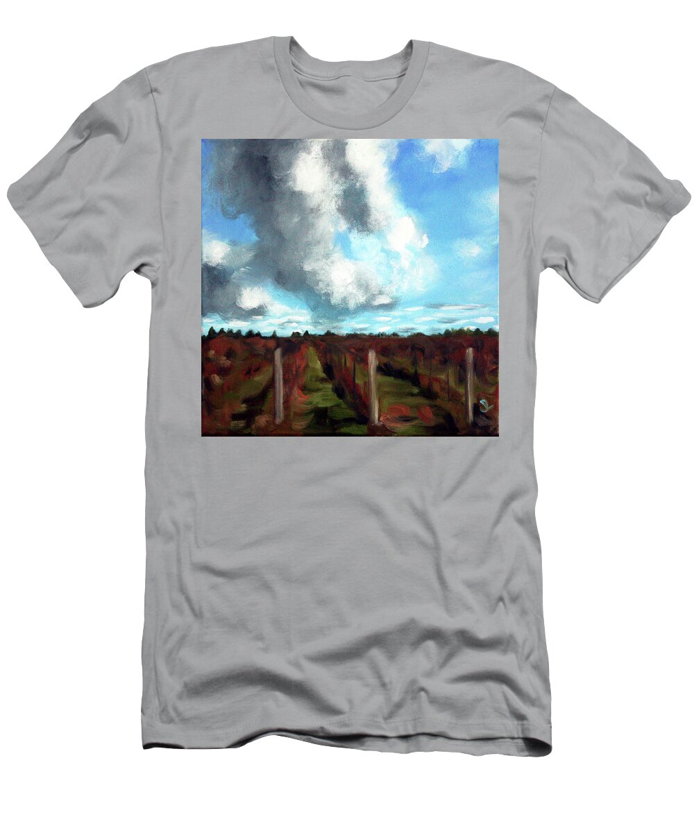Landscape. Niagara T-Shirt featuring the painting Niagara Sky #1 by Sarah Lynch