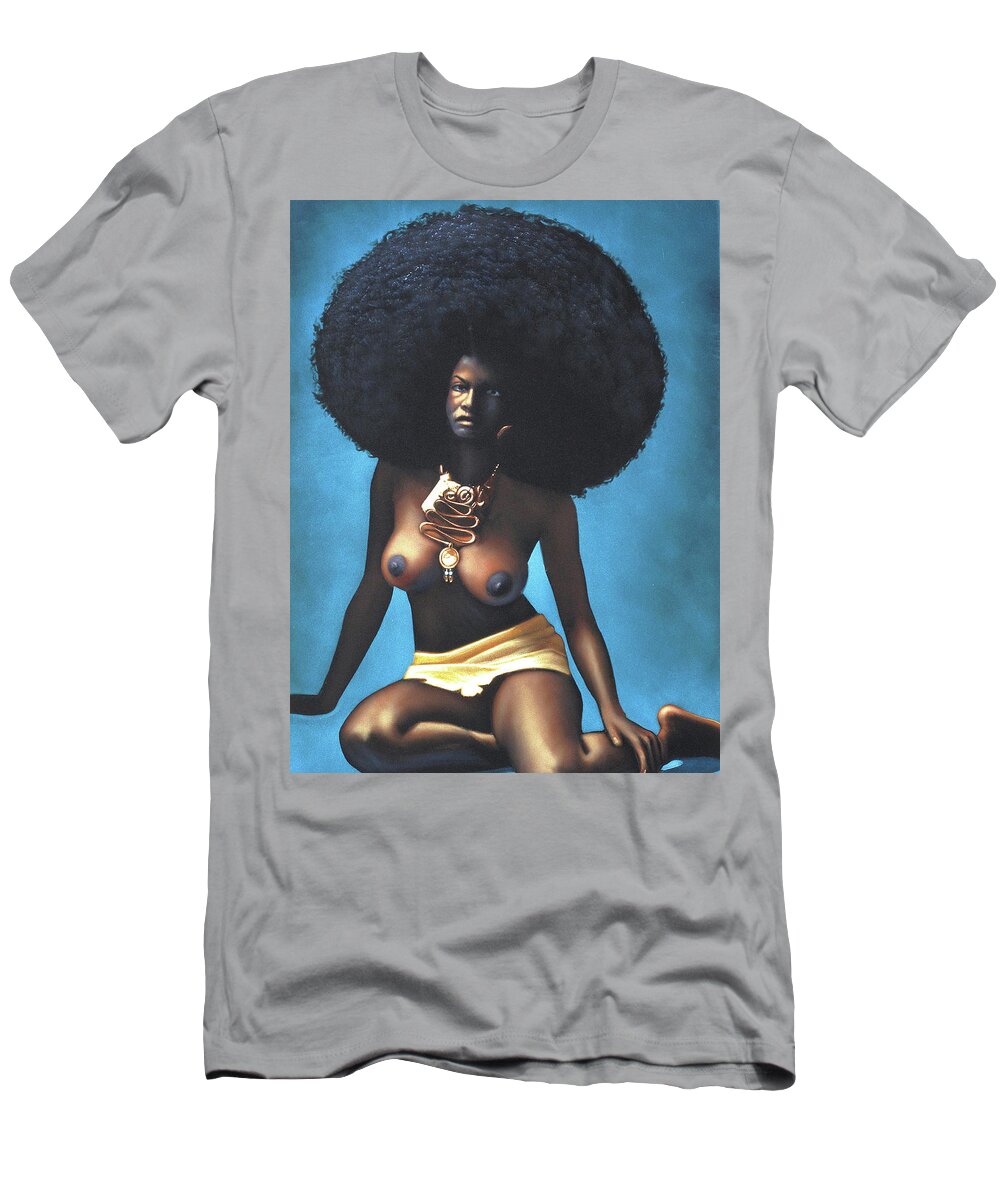 1000px x 1200px - Nude, Black Afro Woman 70's vintage style Original Oil painting Velvet R41  T-Shirt by Ramirez - Pixels