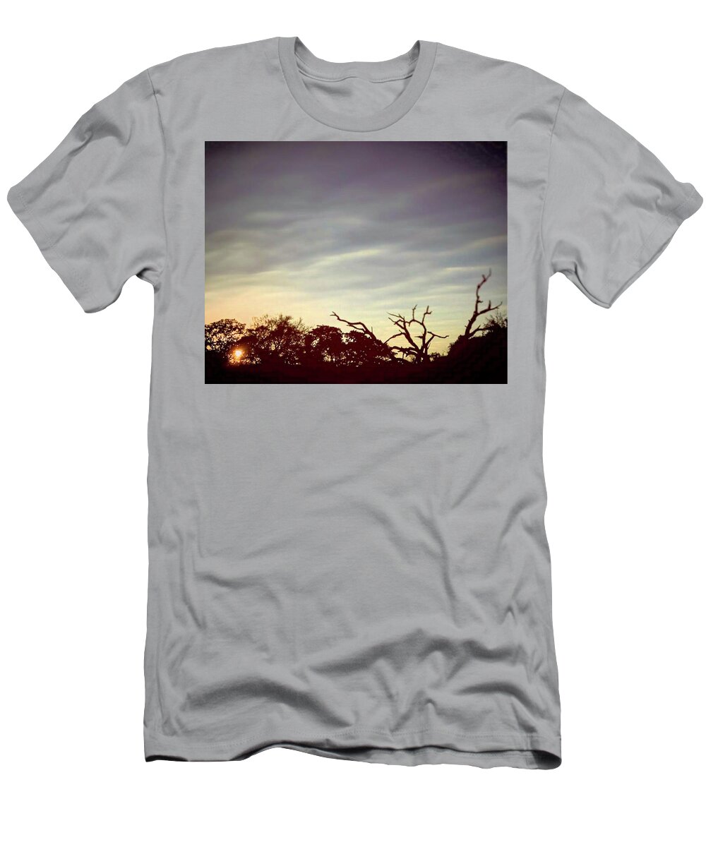 Daniel Nelson T-Shirt featuring the painting October Texas Sunset by Daniel Nelson