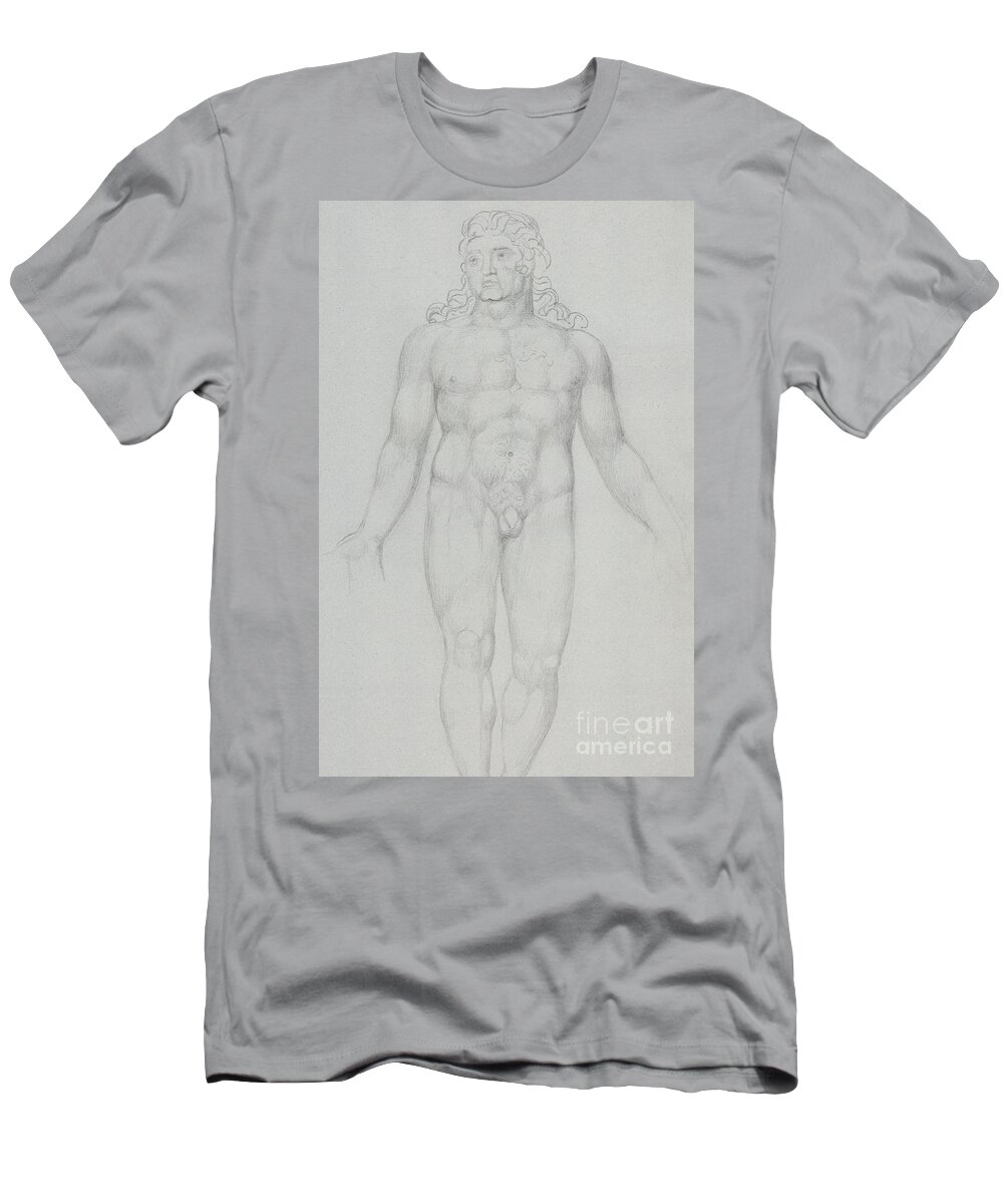 Blake T-Shirt featuring the drawing Old Parr When Young, 1820 by William Blake