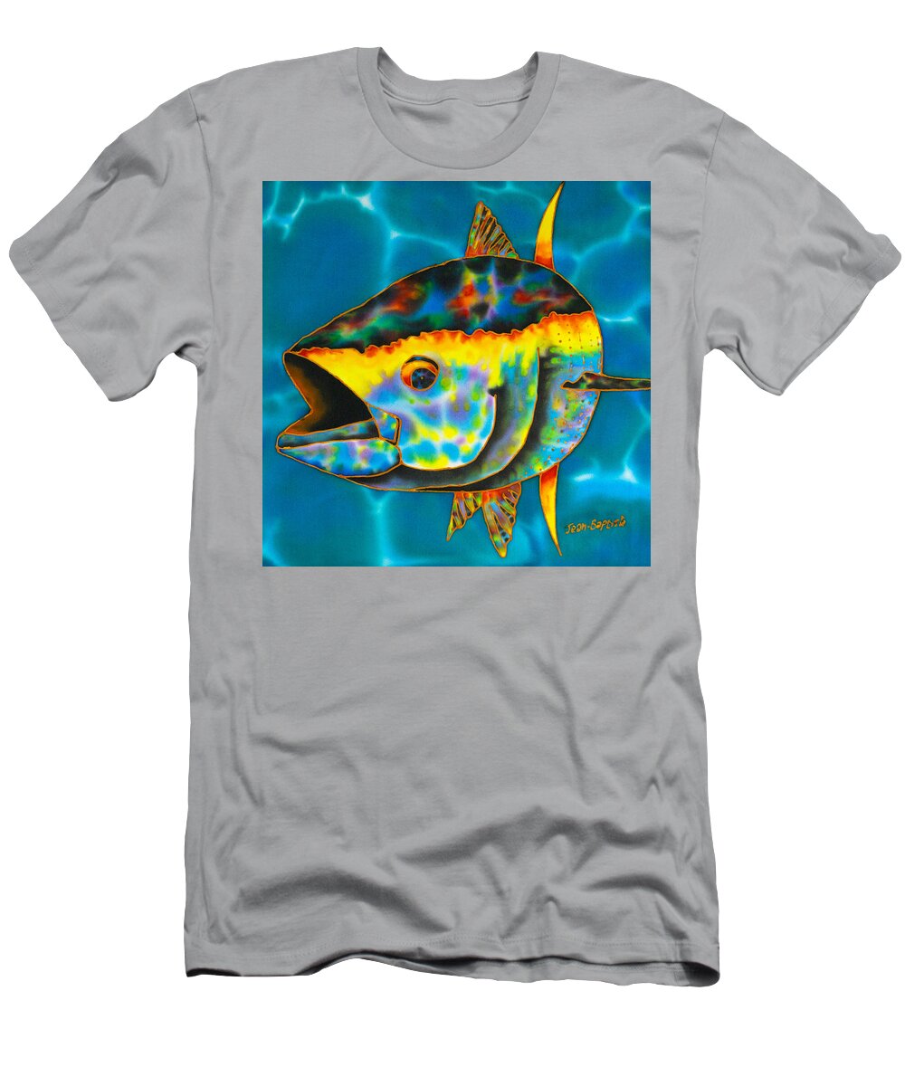 Saltwater Fish T-Shirt featuring the painting Opal Tuna by Daniel Jean-Baptiste