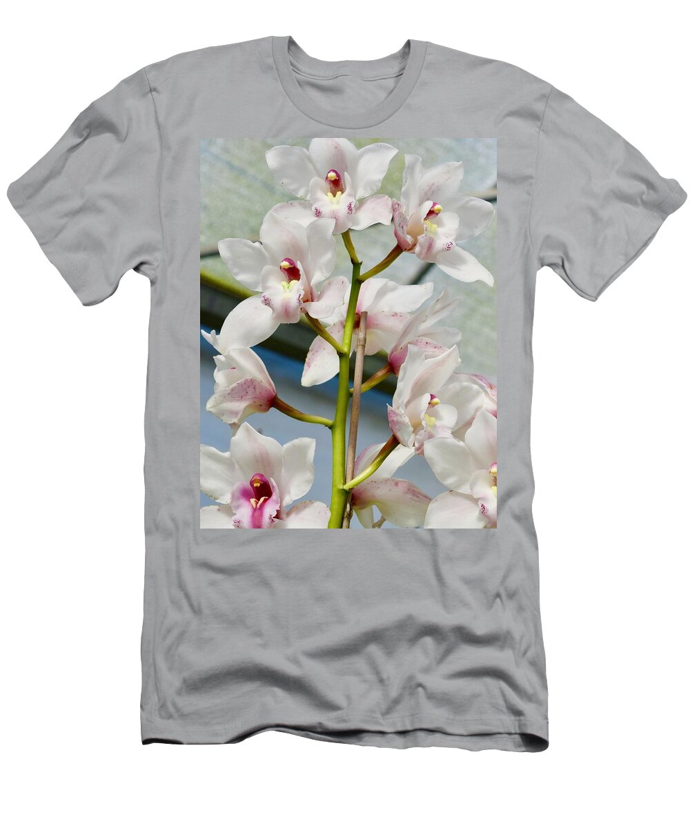 Flower T-Shirt featuring the photograph White Cymbidium Orchids I by Bnte Creations