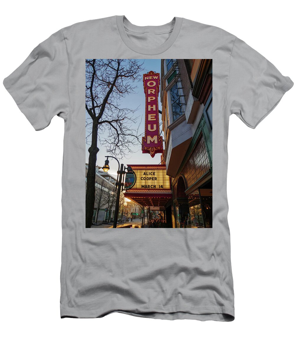 Alice Cooper T-Shirt featuring the photograph Orpheum Theater Madison, Alice Cooper Headlining by Todd Bannor