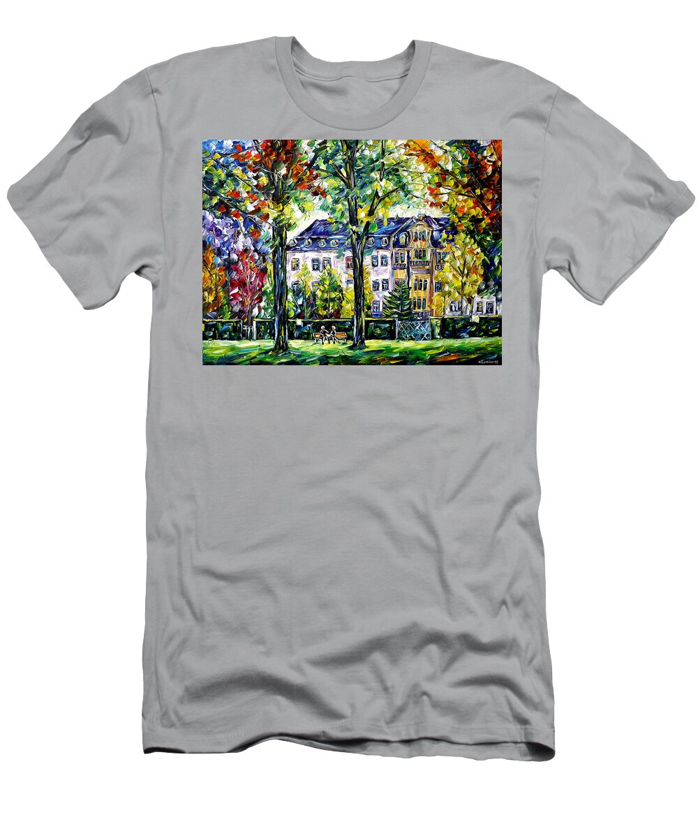 Beautiful France T-Shirt featuring the painting Parc Napoleon, Thionville by Mirek Kuzniar
