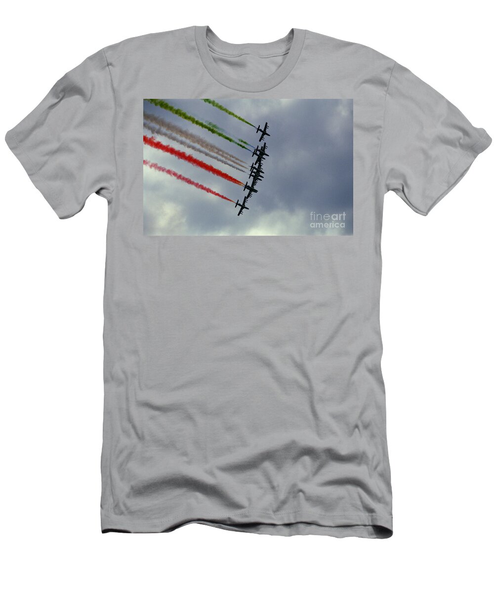 Frecce Tricolori T-Shirt featuring the photograph Pattuglia Acrobatica Nazionale by Riccardo Mottola