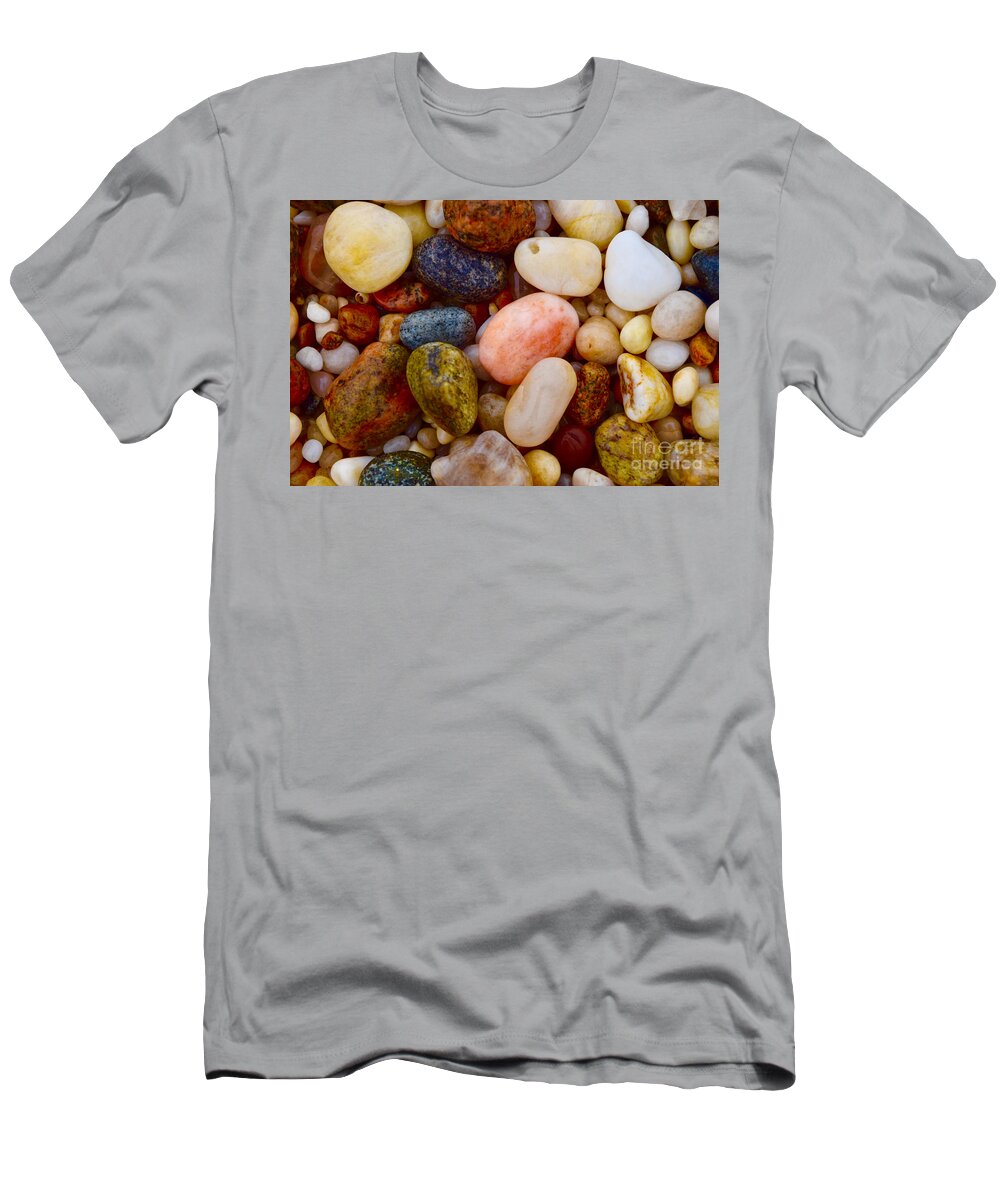 Pebbles T-Shirt featuring the photograph Pebble Jewels by Debra Banks