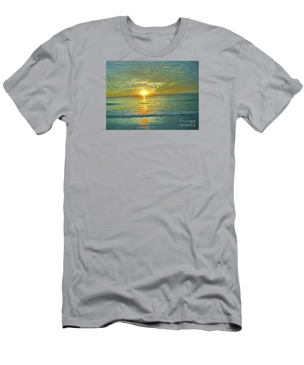 Pine Avenue Sunset By Janet Merryman T-Shirt featuring the photograph Pine Avenue Sunset by Janet Merryman