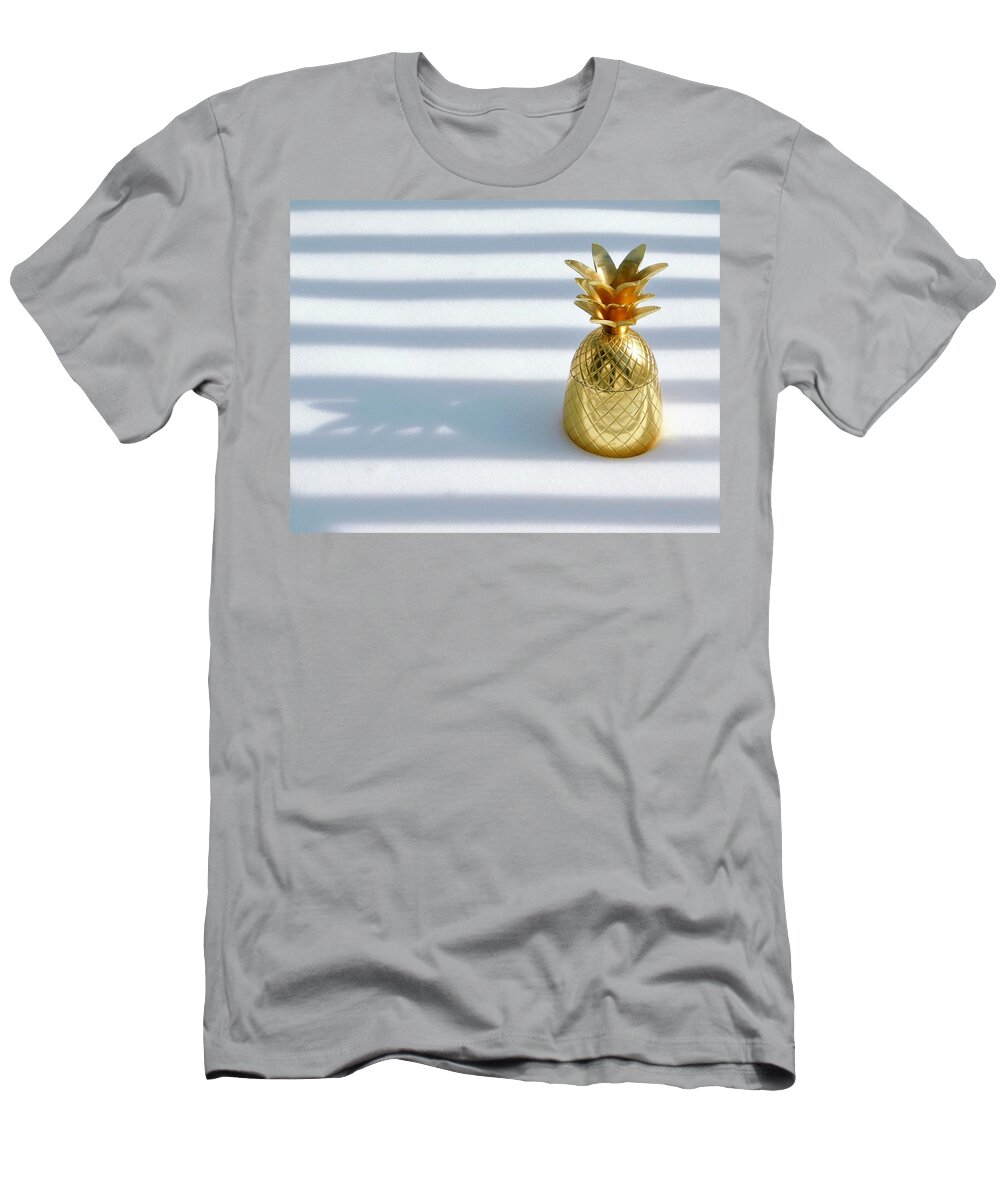 Pineapple T-Shirt featuring the photograph - Pineapple in snow by THERESA Nye