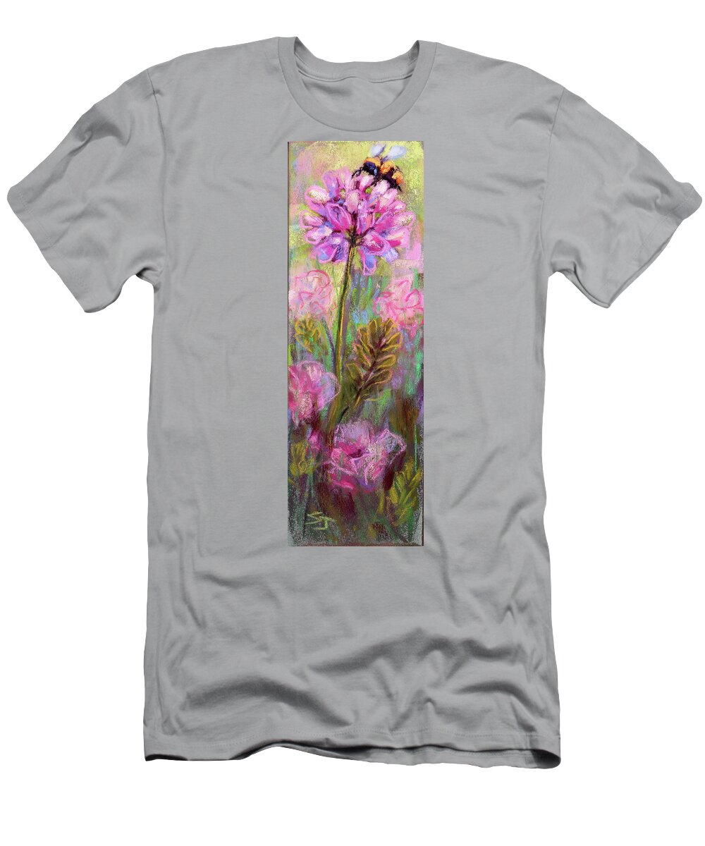 Bees T-Shirt featuring the painting Flower Hugger by Susan Jenkins