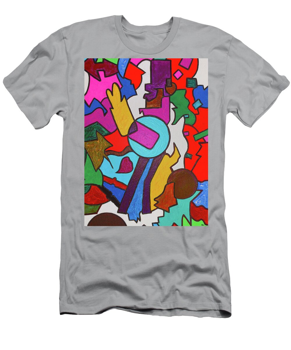 Surreal T-Shirt featuring the painting Plastic Man Dancing by Robert Margetts