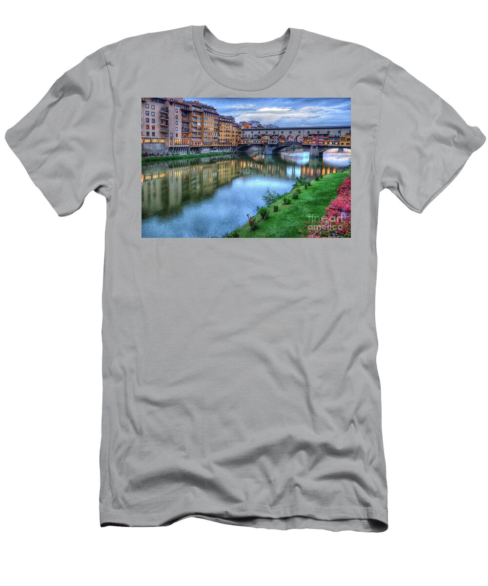 Wayne Moran Photography T-Shirt featuring the photograph Ponte Vecchio Florence Italy by Wayne Moran