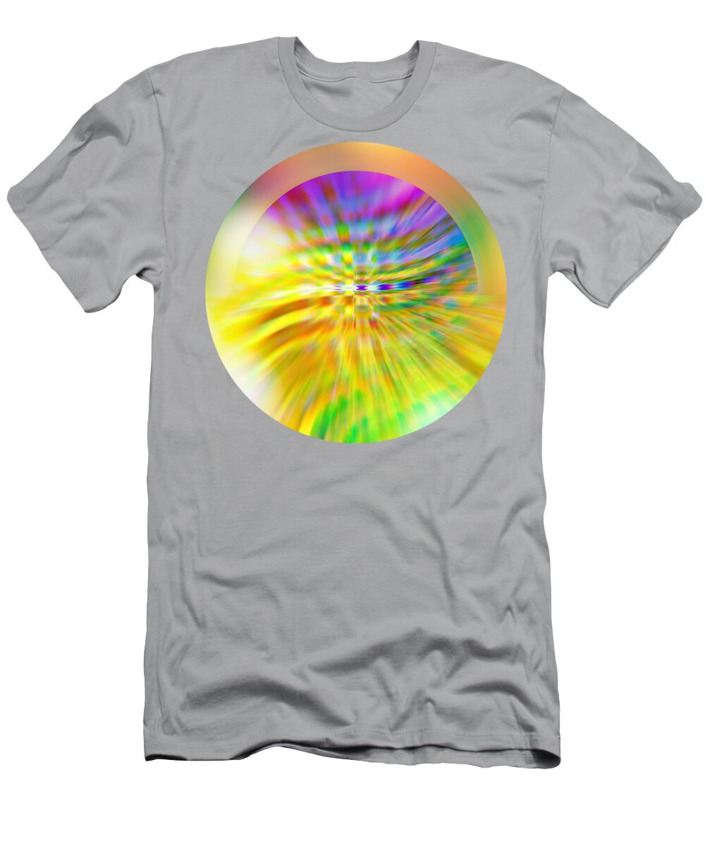 Colorful T-Shirt featuring the digital art Pouring Sunshine And Rainbows by Rachel Hannah