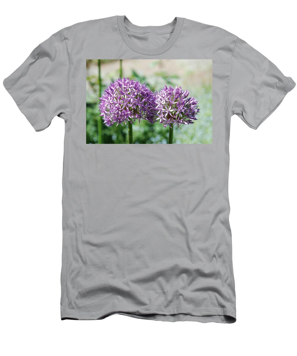 Purple Ball Of Star Flowers T-Shirt featuring the photograph Purple Ball Of Star Flowers by Ee Photography