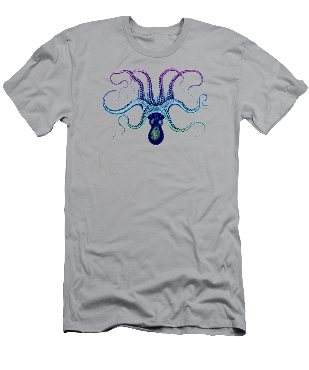Rainbow Octopus T-Shirt featuring the drawing Rainbow Octopus by Susan Maxwell Schmidt