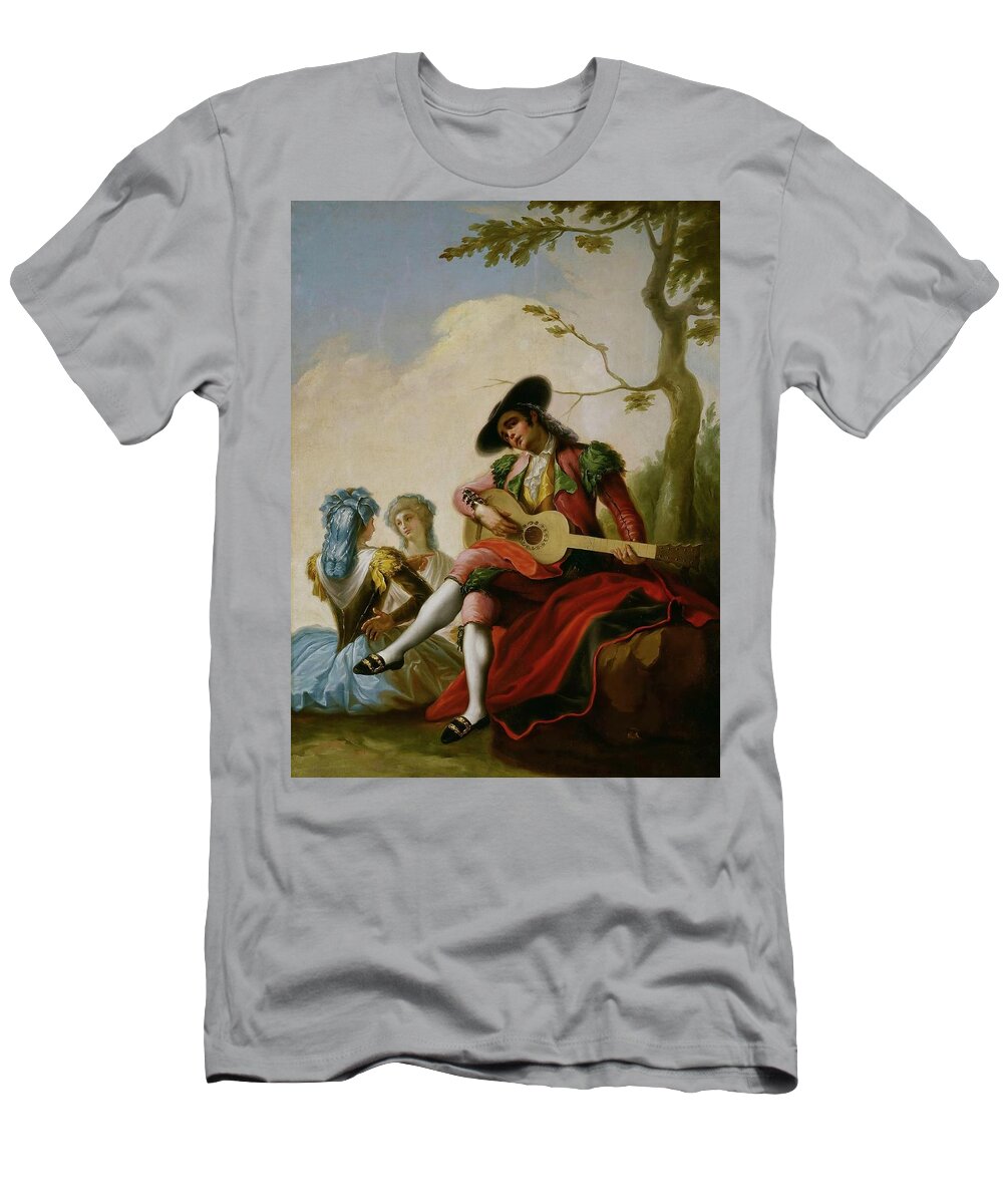 Boy With Guitar T-Shirt featuring the painting Ramon Bayeu y Subias / 'Boy with Guitar', ca. 1778, Spanish School. by Francisco Bayeu y Subias -1734-1795-