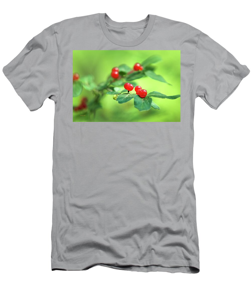 Christmas T-Shirt featuring the photograph Red Berries by Christina Rollo