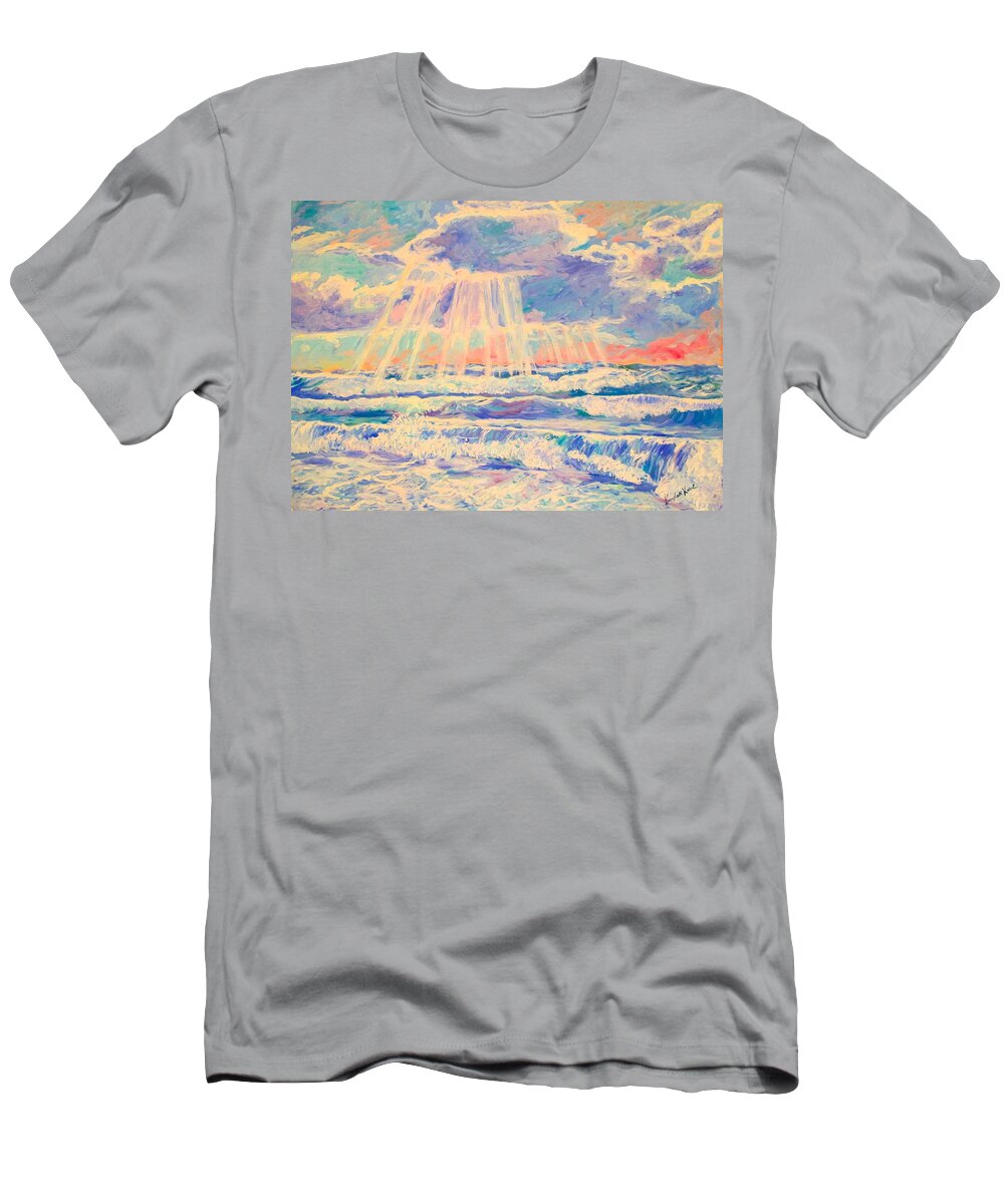 Beach T-Shirt featuring the painting Rehoboth Light by Kendall Kessler