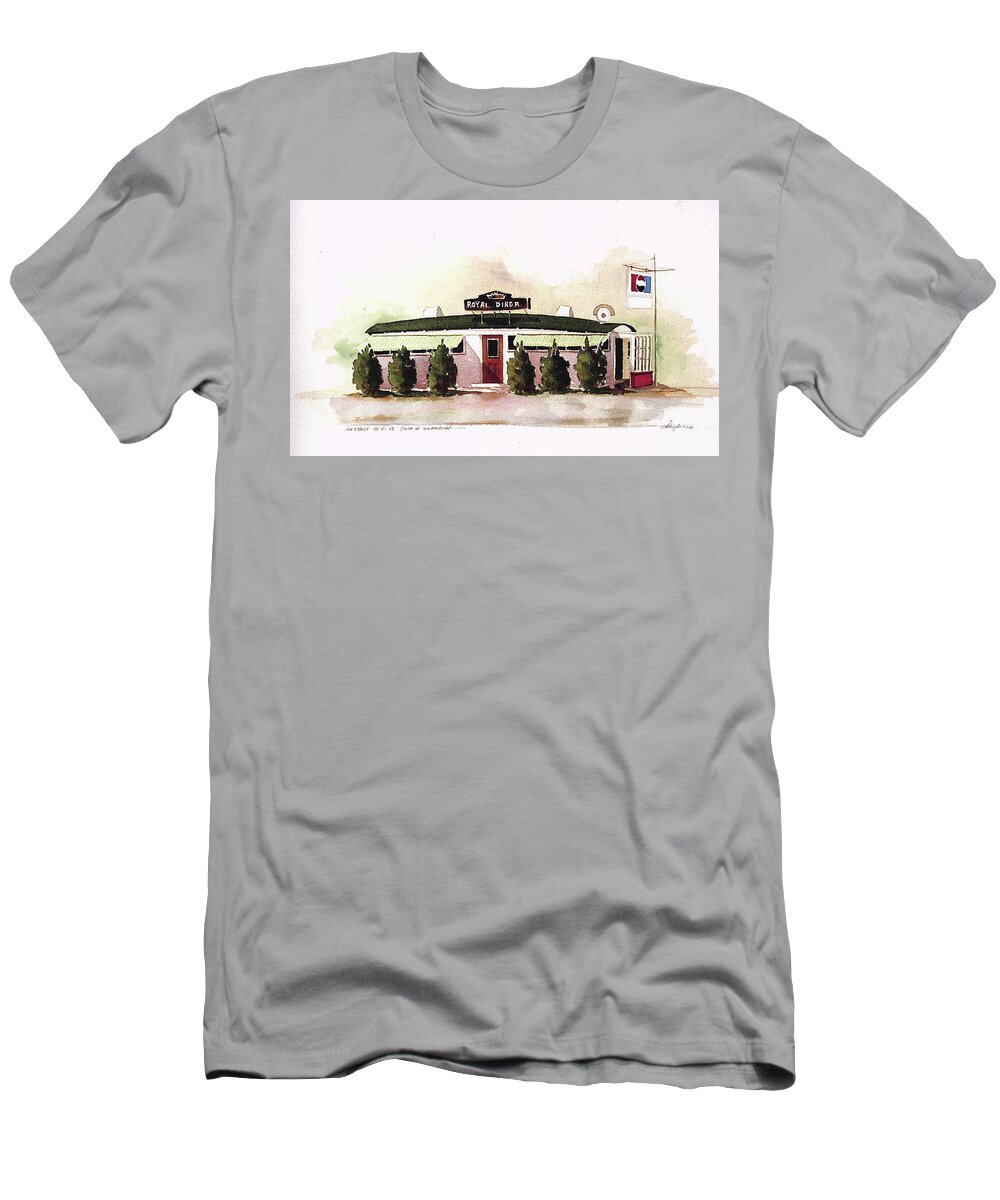 Wilmington Delaware T-Shirt featuring the painting Royal Diner by William Renzulli