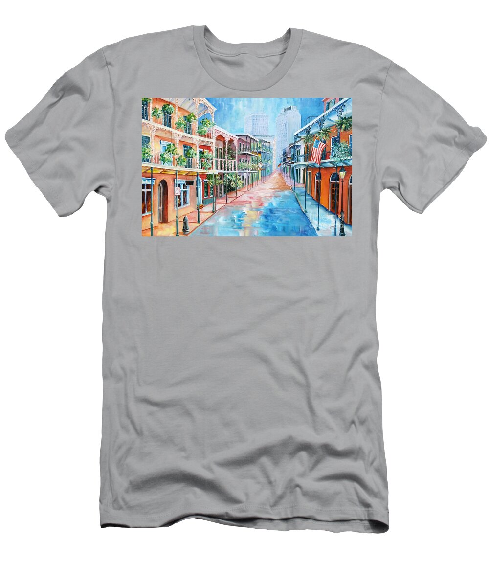 New Orleans T-Shirt featuring the painting Royal Street Blue by Diane Millsap