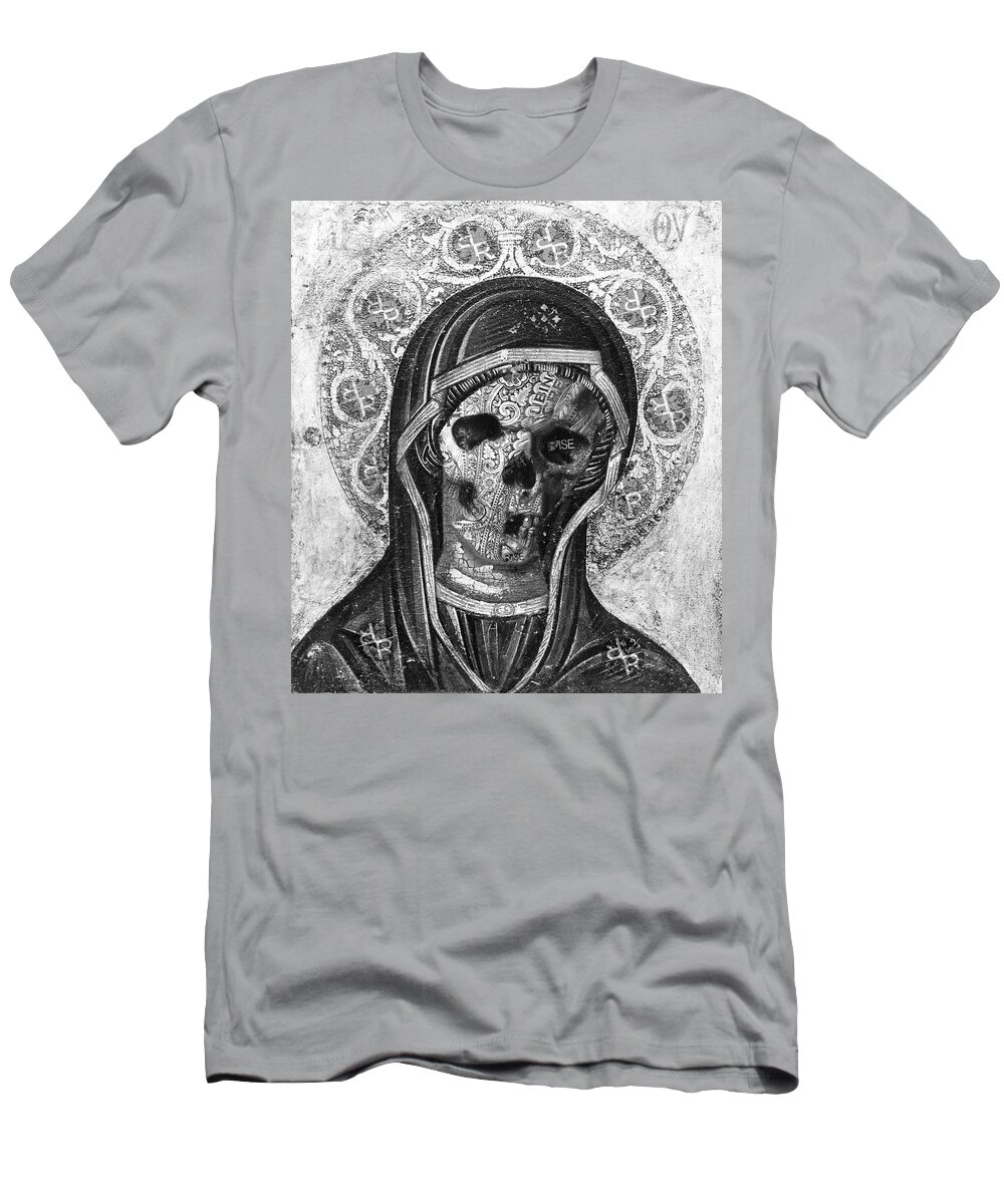 Sign T-Shirt featuring the painting Rubino Vintage Retro Skull Metal by Tony Rubino