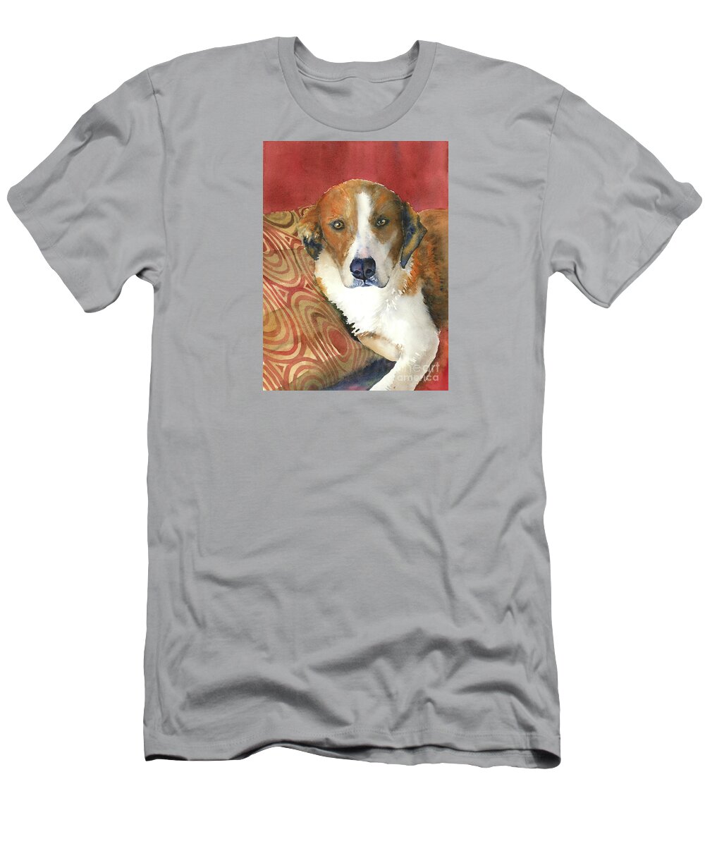 Dog Portrait T-Shirt featuring the painting Sally by Amy Kirkpatrick