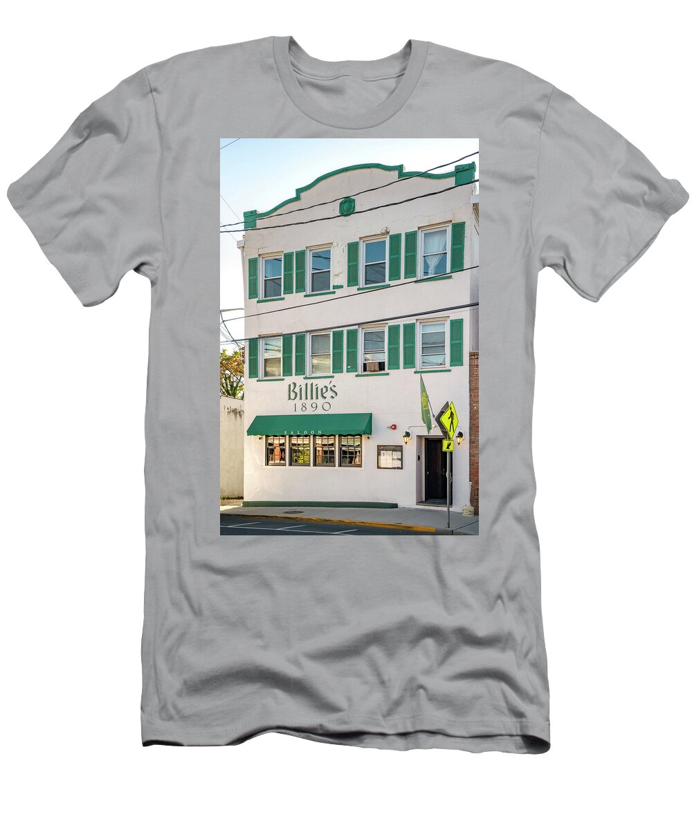 Estock T-Shirt featuring the digital art Saloon, Port Jefferson, New York by Laura Zeid