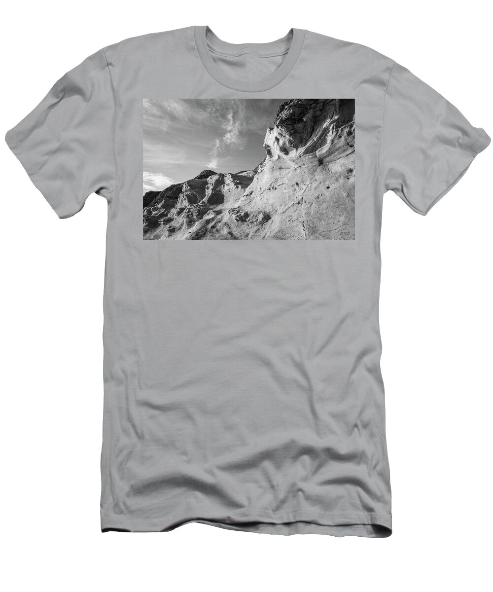 Half Moon Bay T-Shirt featuring the photograph San Gregorio SB II BW by David Gordon