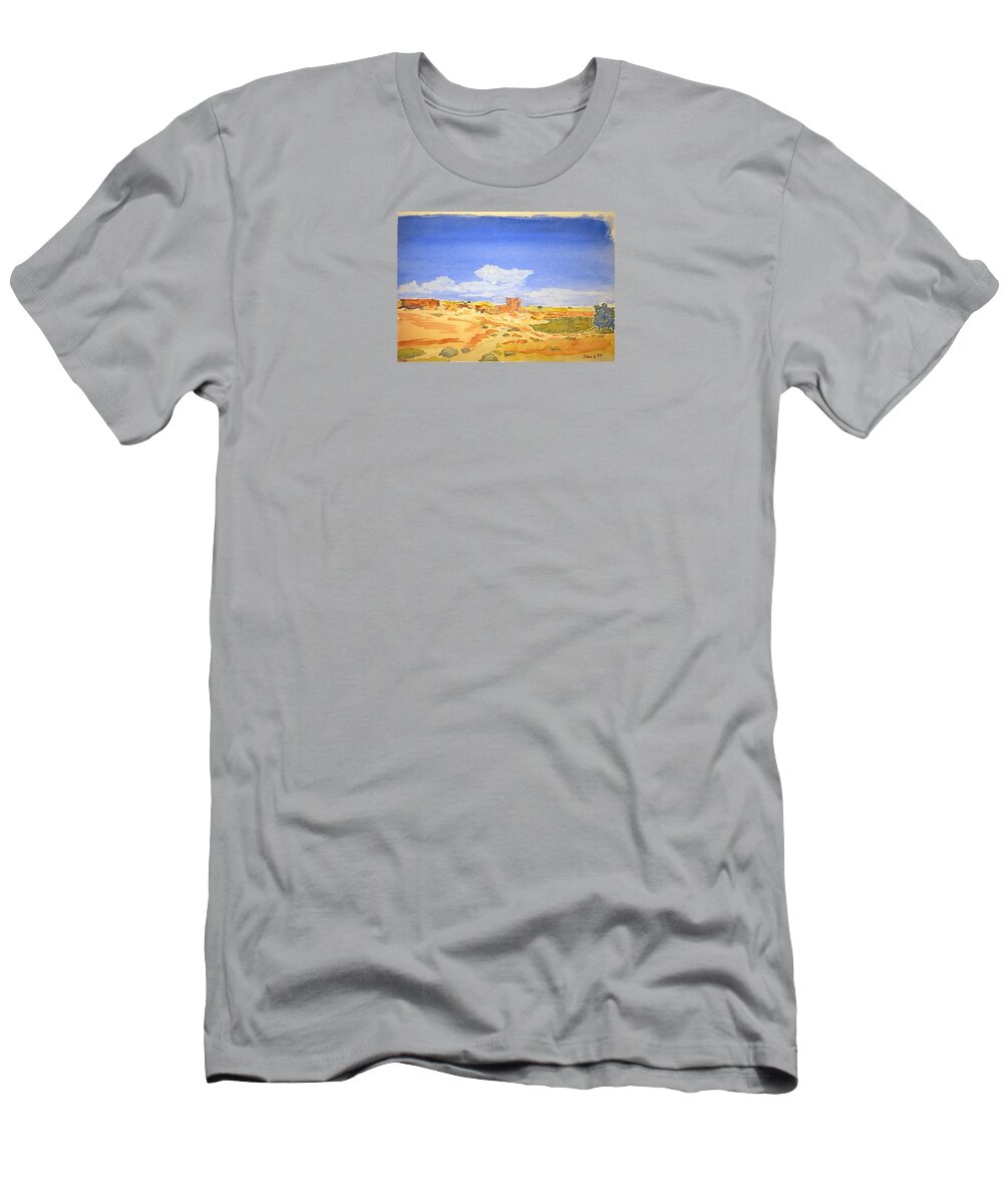 Watercolor T-Shirt featuring the painting Sandstone Lore by John Klobucher