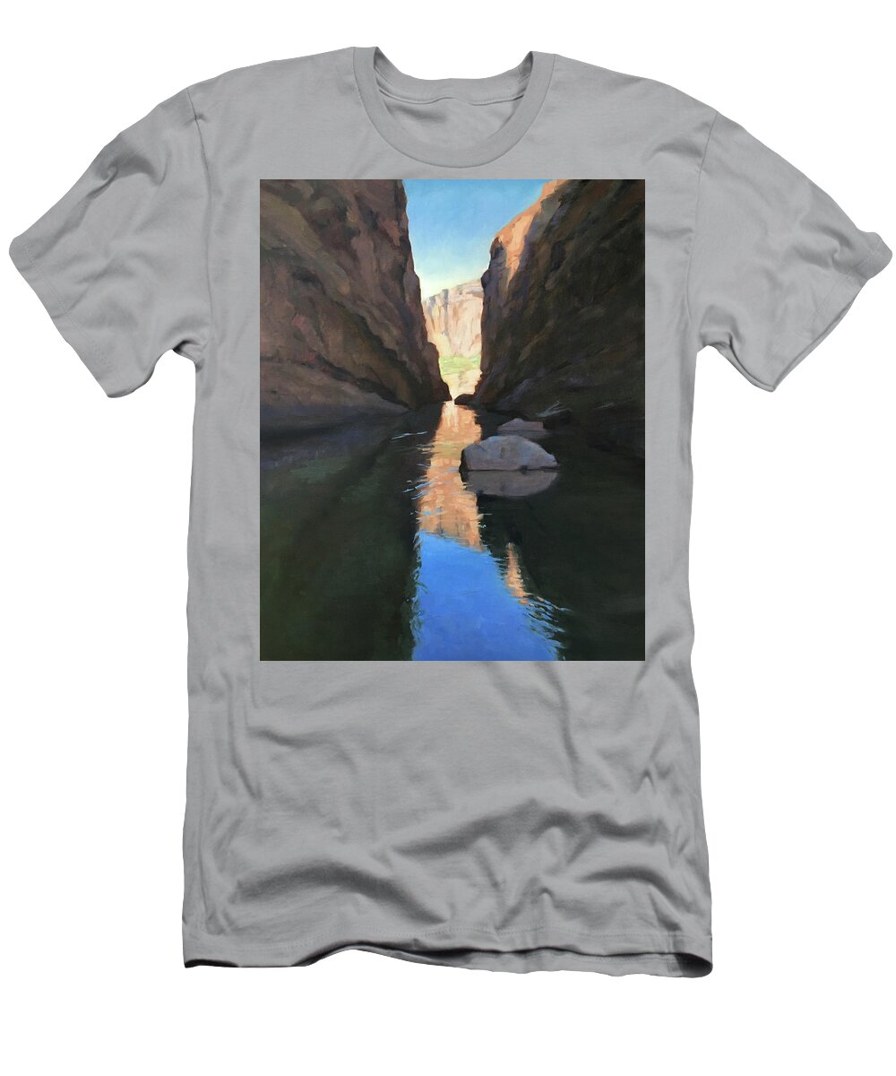 Santa Elena Canyon T-Shirt featuring the painting Santa Elena Canyon, Big Bend by Elizabeth Jose