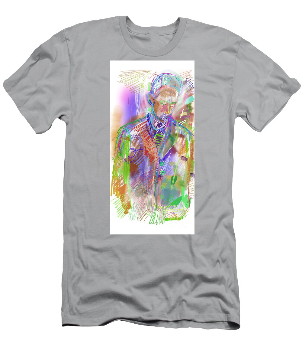 Colorfield T-Shirt featuring the digital art Saxaphonist by Joe Roache
