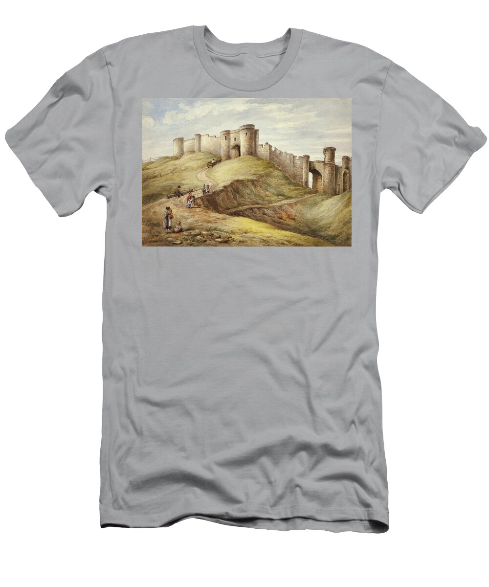 19th Century Art T-Shirt featuring the drawing Scarborough Castle by Elizabeth Murray