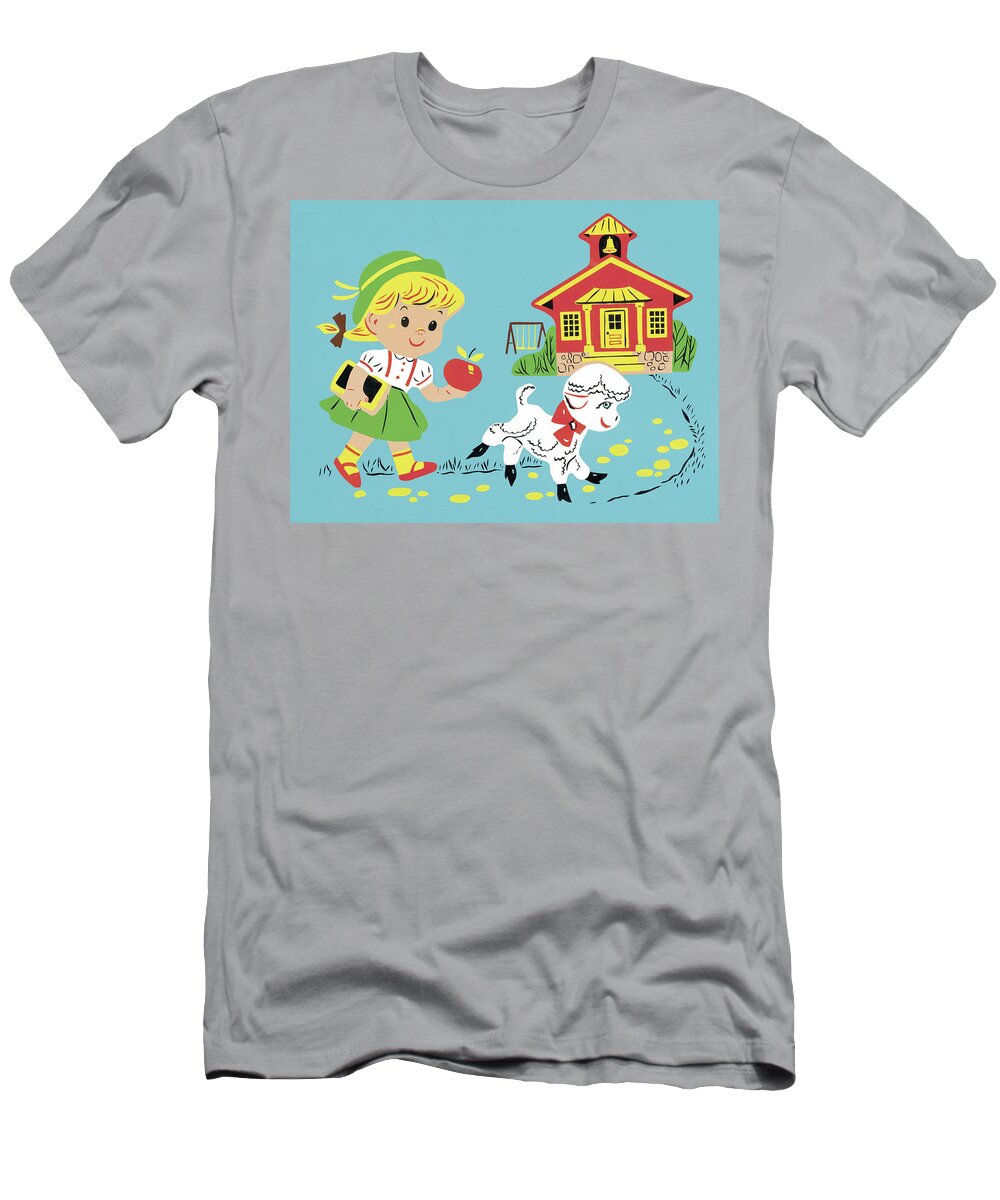 Animal T-Shirt featuring the drawing Schoolgirl by CSA Images