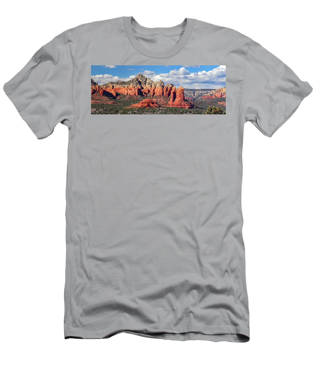 Sedona Airport Mesa T-Shirt featuring the photograph Sedona Airport Mesa Panoramic View by David T Wilkinson