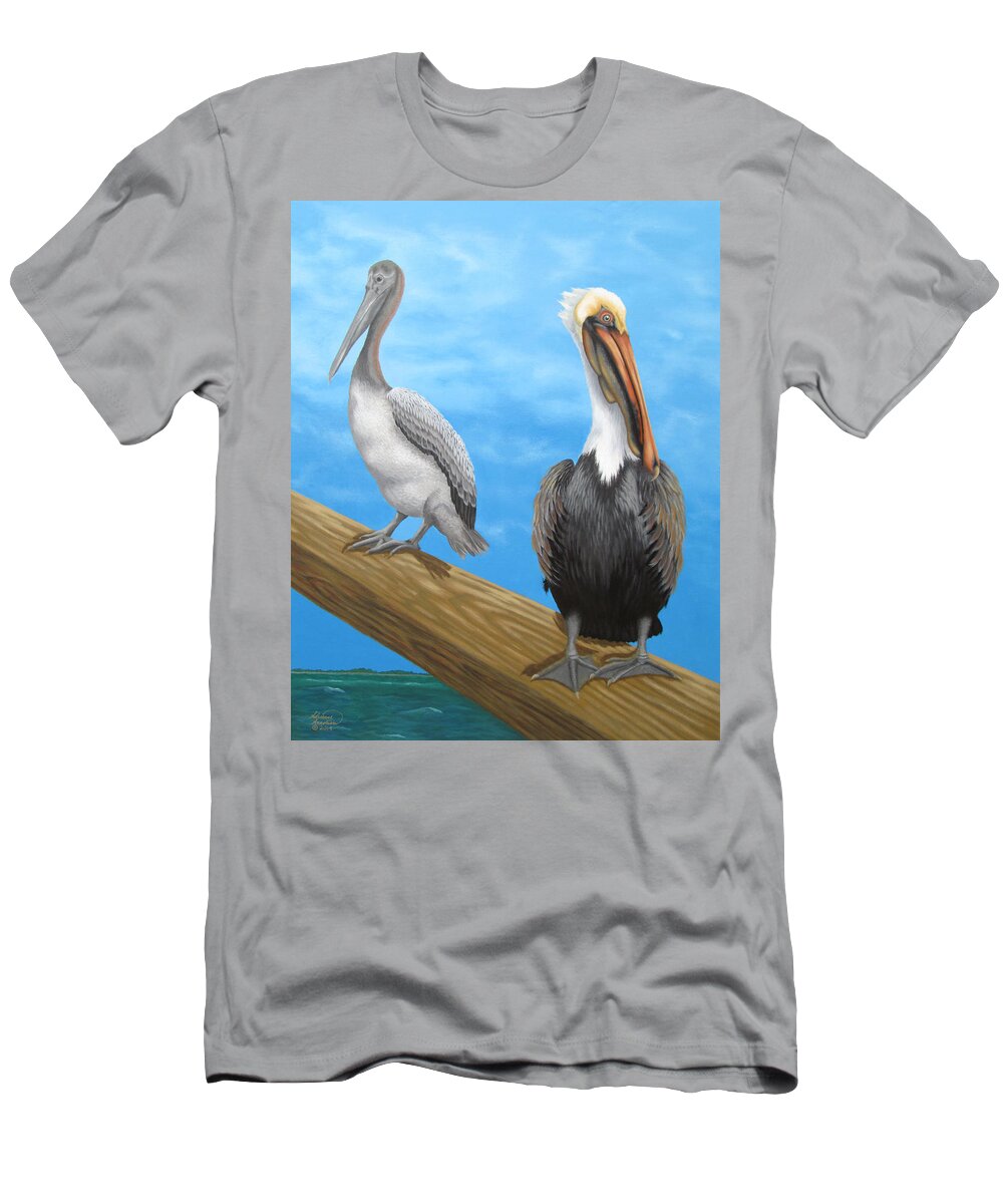 Bird T-Shirt featuring the painting Senford and Son by Adrienne Dye