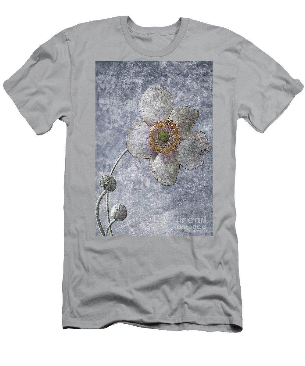 Japanese Anemone T-Shirt featuring the digital art Set in stone by John Edwards