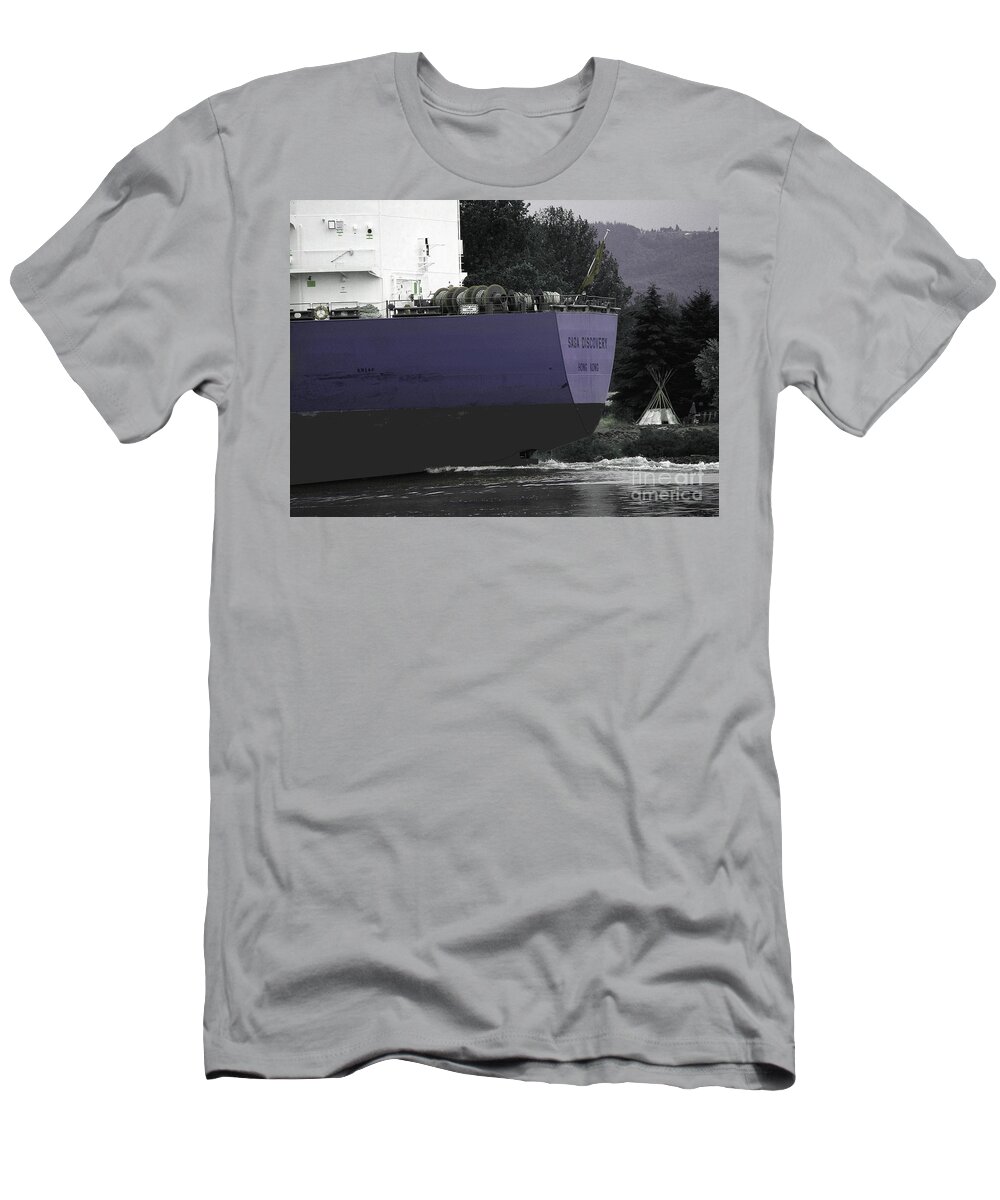 Ship T-Shirt featuring the photograph Ship 2 on the Columbia River by Rich Collins