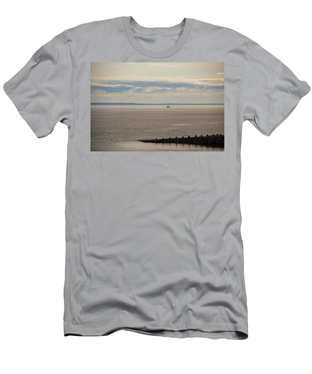 Ship T-Shirt featuring the photograph Ship on the Horizon by Laura Smith