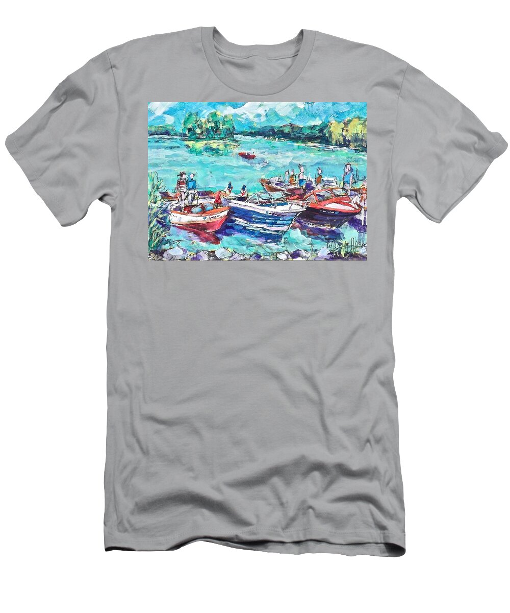 Painting T-Shirt featuring the painting Show Boats by Les Leffingwell