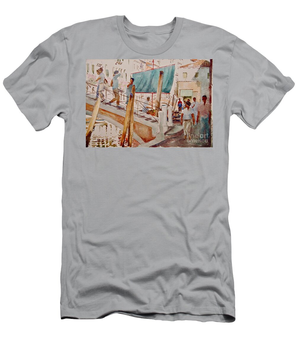 Travel T-Shirt featuring the painting Silhouettes Ponte Dei Pugni by Clive Wilson